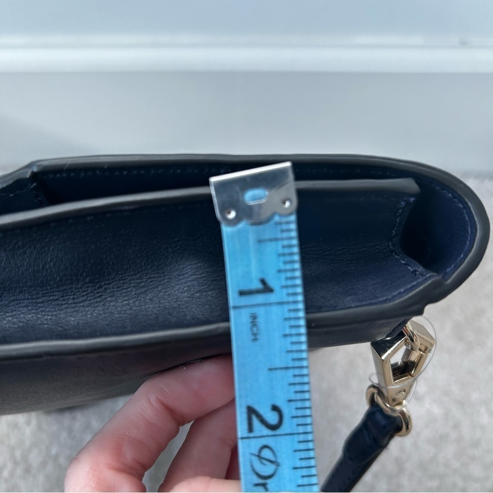REBECCA MINKOFF Sofia Dark Blue Suede Tassel Convertible Clutch Crossbody Bag - Picture 9 of 10